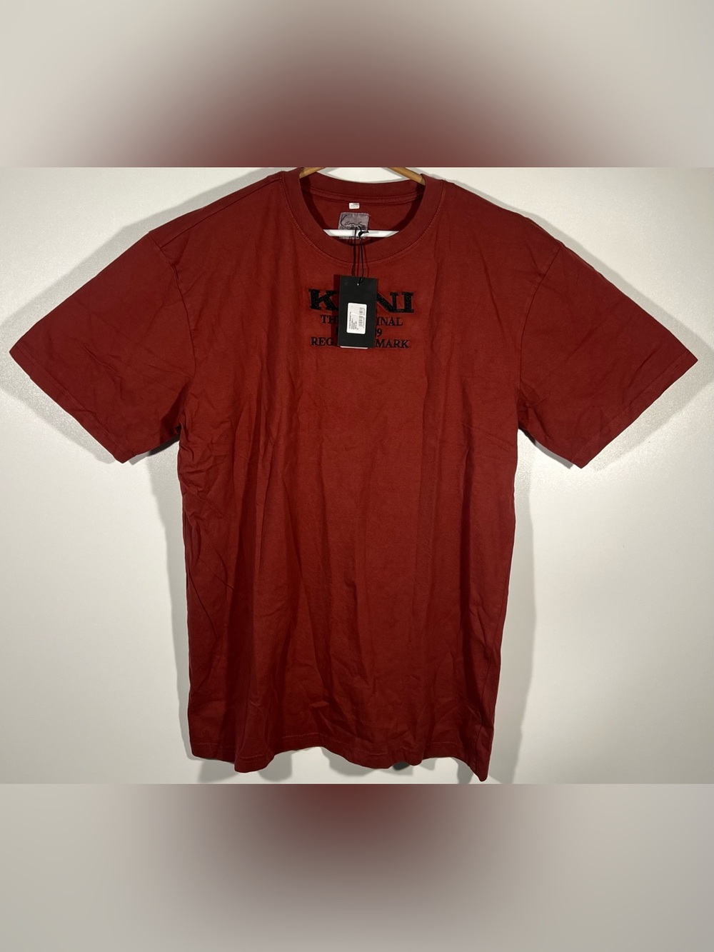 Karl Kani Retro Washed Original T-Shirt Embroidery Dark Red Crewneck Size Medium